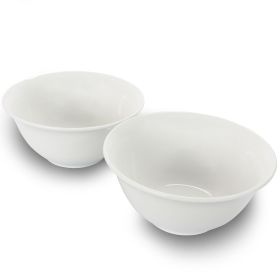 Gibson Home 2 Piece 7.5 Inch Ceramic All-Purpose Round Bowl Set in White