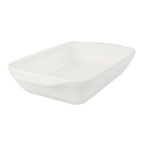 Gibson 4 Quart Rectangular Stoneware Baker in White Speckle