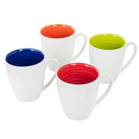 Gibson Home Crenshaw 4 Piece 12 Ounce Ceramic Mug Set in Assorted Colors