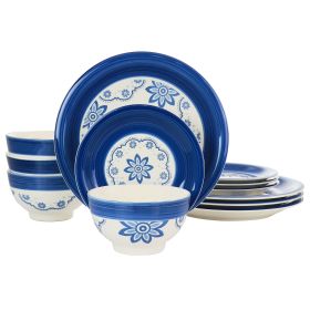 Gibson Home 12 Piece Sundial Ceramic Dinnerware Set