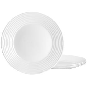 Gibson Ultra Patio 4 Piece Tempered Opal Glass Dinner Plate Set in White