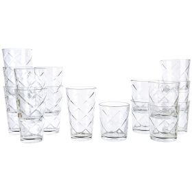 Gibson Home 16 Piece Lattice Glassware Drinkware Set