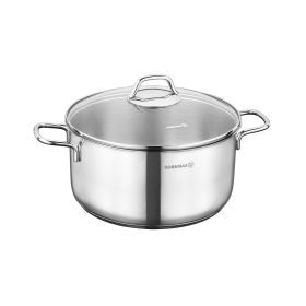 Korkmaz Perla 2 Piece 5.5 Liter Stainless Steel Casserole with Lid in Silver