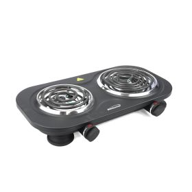 Brentwood Electric 1500W Double Burner - Black